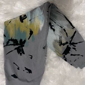 M. Rena Artistic Gray and Black Kids Leggings